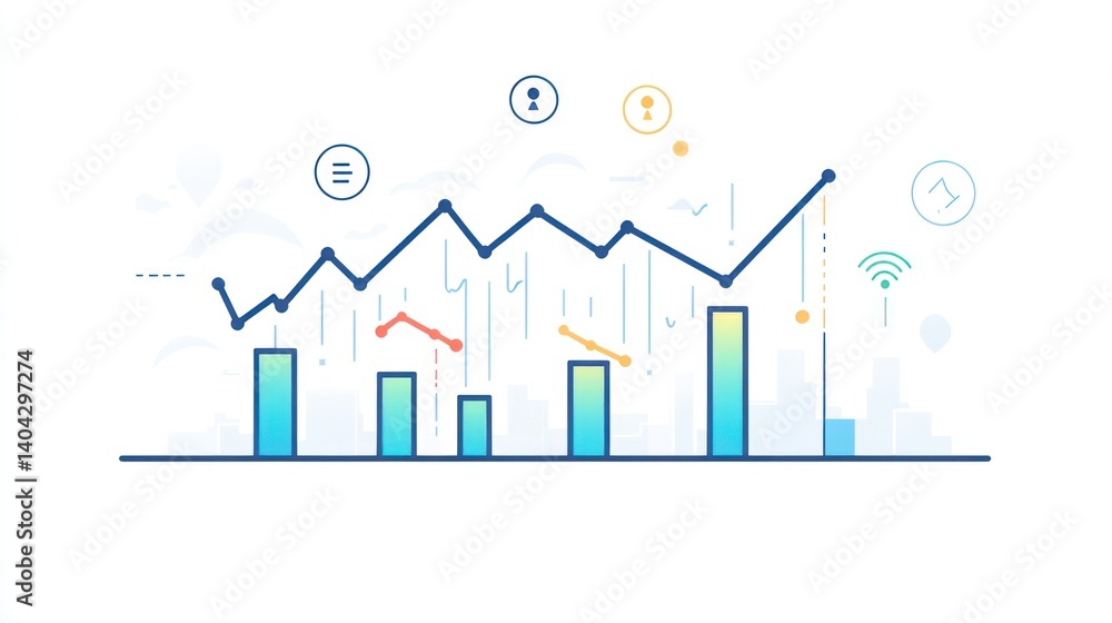 Abstract Graph Showing Growth and Decline in Business Abstract Graph Showing Growth and Decline in Business