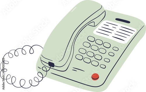 Retro Phone Handset Drawing