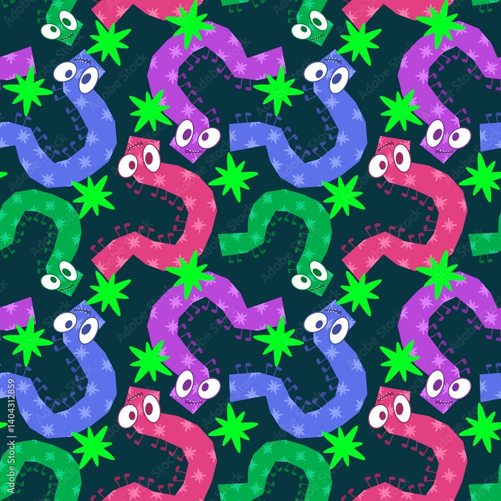Kids seamless caterpillar cute pattern for fabrics and textiles and packaging and linens and wrapping paper Kids seamless caterpillar cute pattern for fabrics and textiles and packaging and linens and wrapping paper