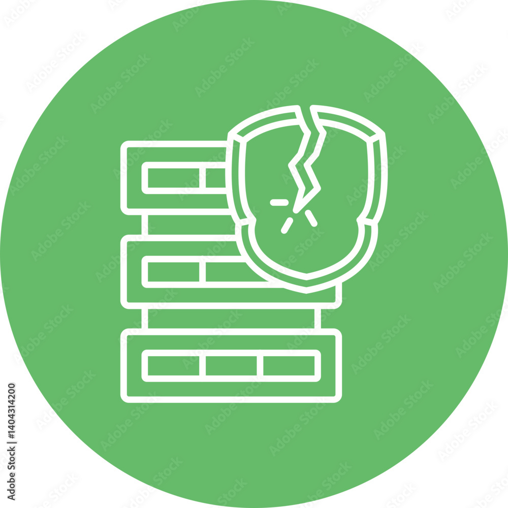 Unsecure server Icon Unsecure server Icon