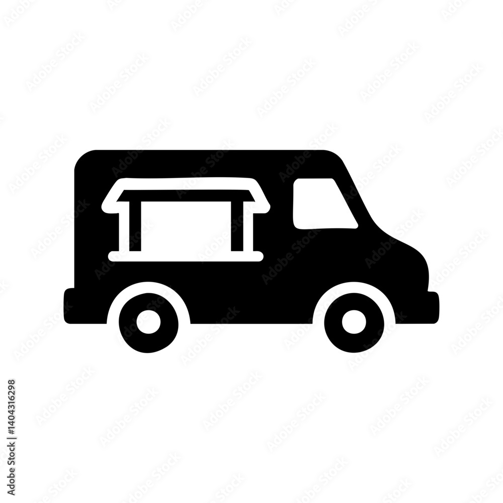 Food truck icon with serving window Food truck icon with serving window