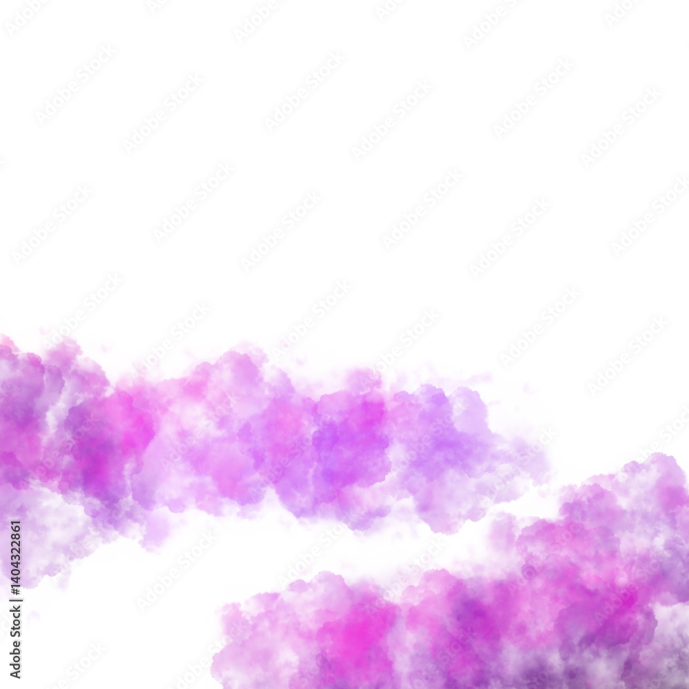 Fototapeta premium Vivid Purple Smoke Cloud Against a transparent Background png