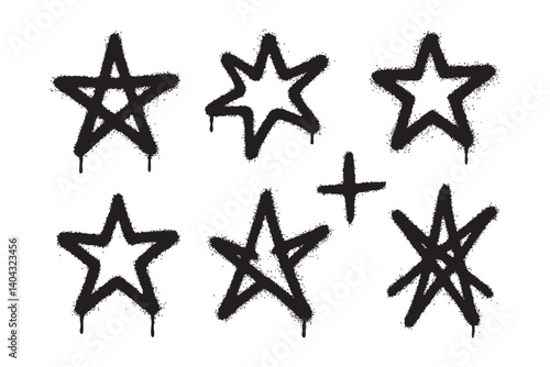 star graffiti spray with different shape set 