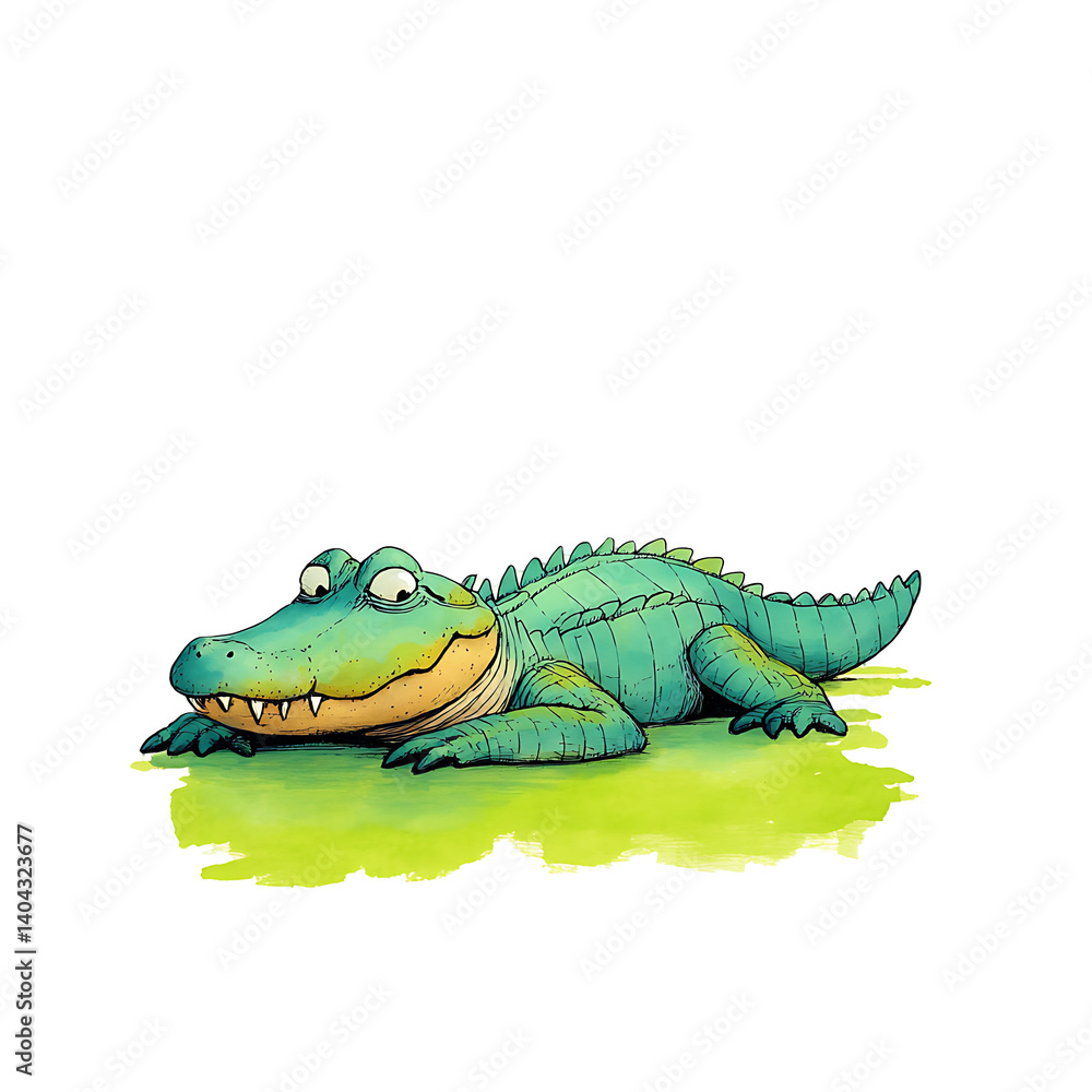 Obraz premium Alligator resting near water
