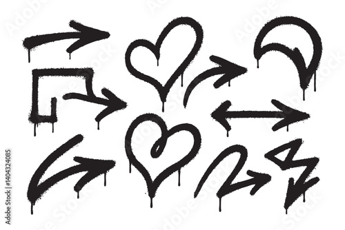 arrow graffiti spray with different shape set 