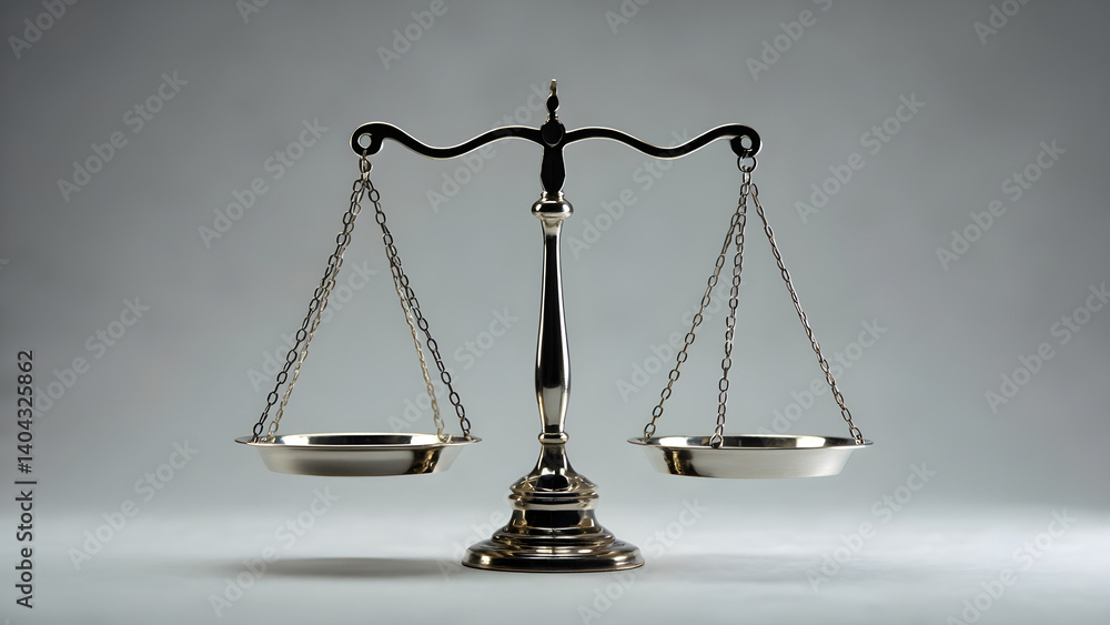 Elegant balance scale symbolizing justice Elegant balance scale symbolizing justice