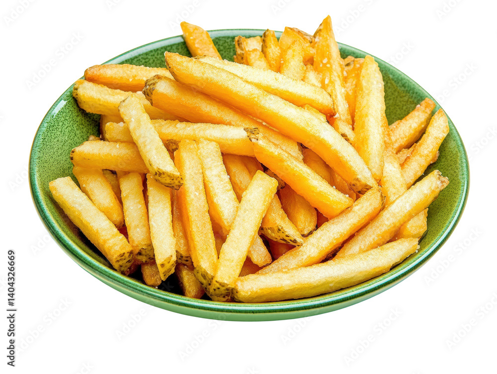 Crispy golden french fries served in a rustic style on a wooden table surrounded by delicious dipping sauces isolated on a white background. Crispy golden french fries served in a rustic style on a wooden table surrounded by delicious dipping sauces isolated on a white background.