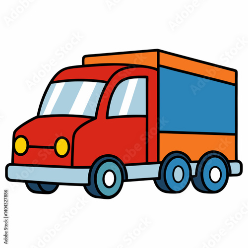 cartoon truck isolated on white background