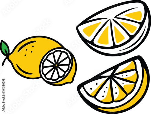 lemon and lemon slice.eps