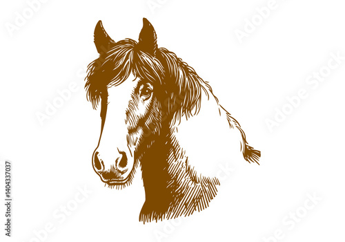 Cuadro en lienzo Clydesdale horse hand drawn sketch illustration vector