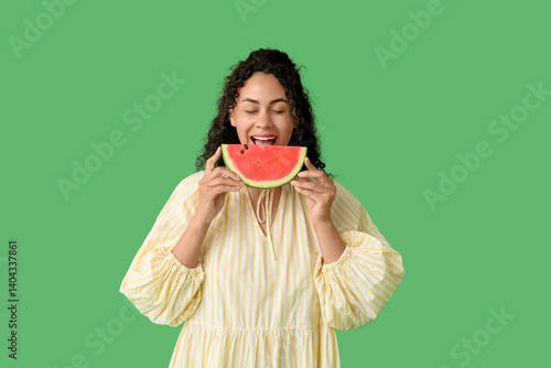 Happy young woman enjoying ...