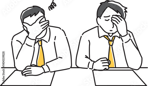 仕事で悩む2人の男性社員