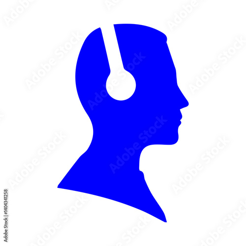 blue headphones icon left