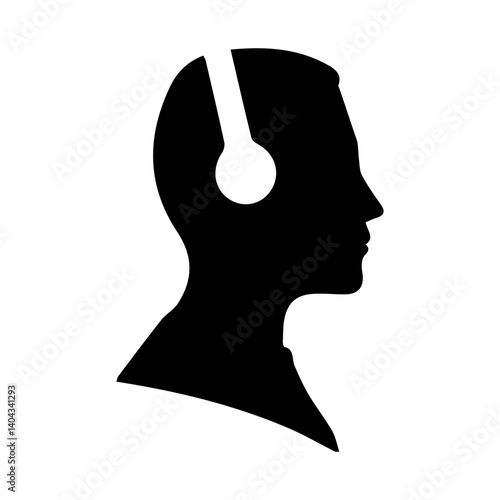 black headphones icon left
