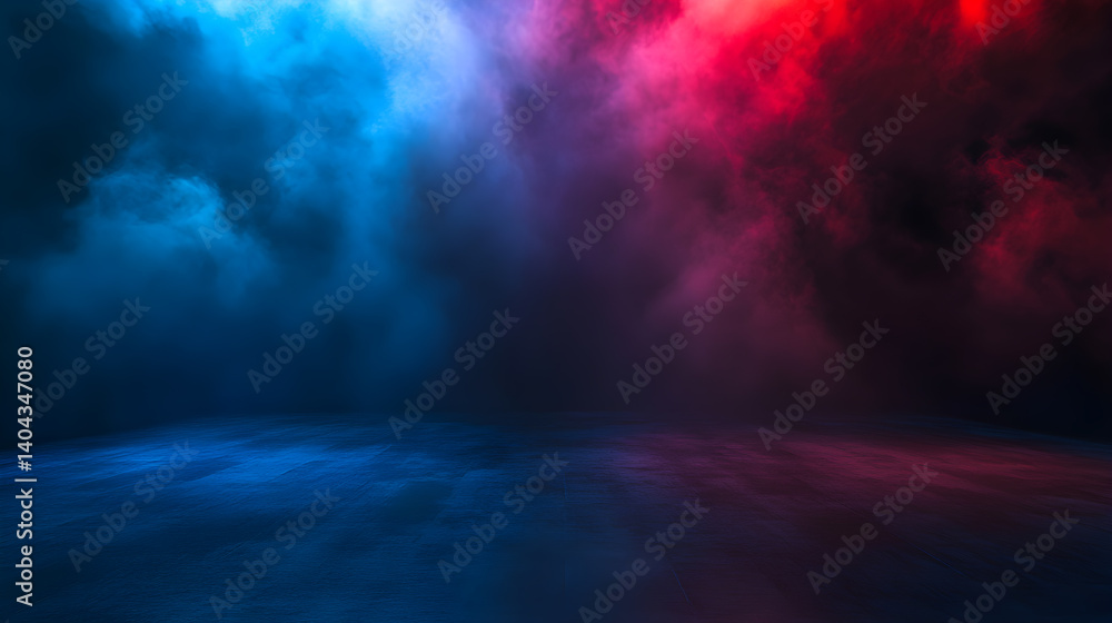Colorful smoke flow with red and blue lighting on dark background high resolution image Colorful smoke flow with red and blue lighting on dark background high resolution image