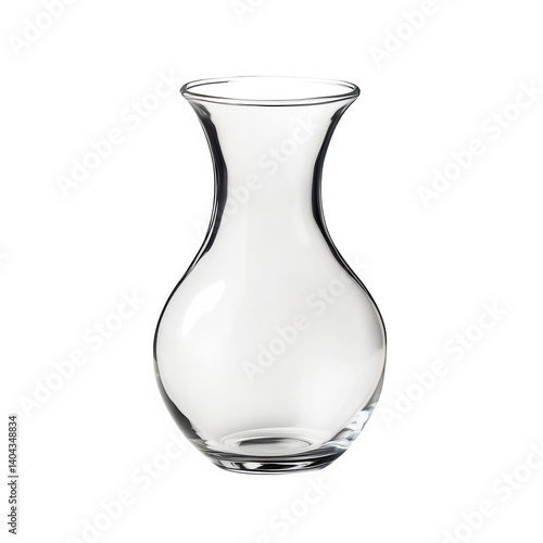 Clear glass vase isolated on white background