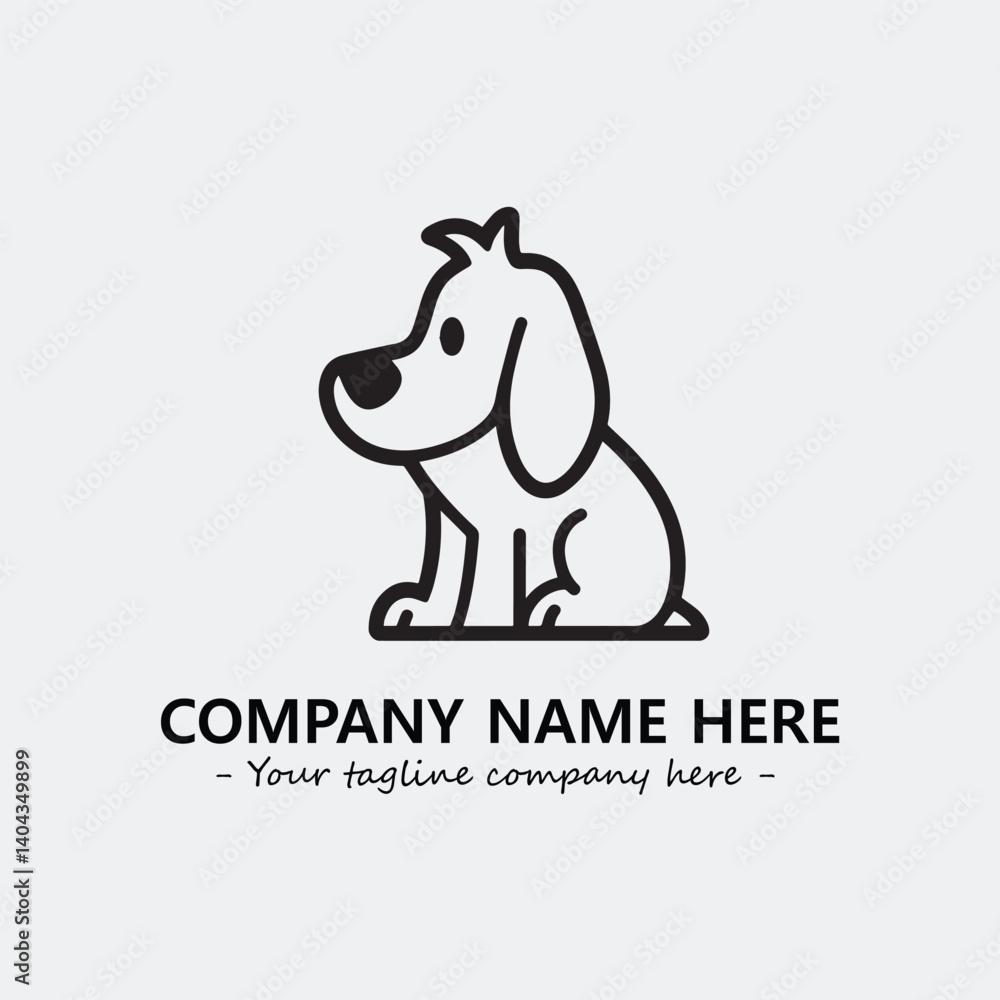 Dog illustration black and white for logo company vector image
Dog illustration black and white for logo company vector image
