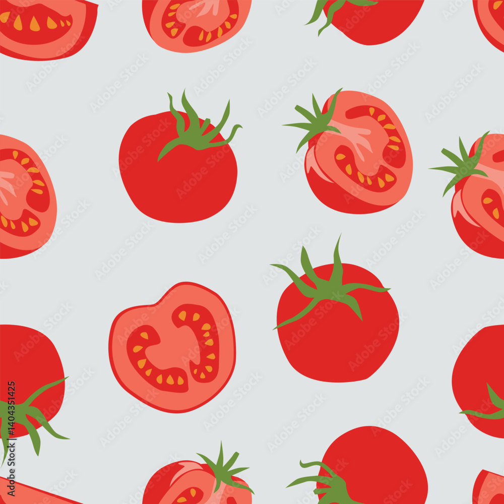 set of red tomatoes seamless pattern set of red tomatoes seamless pattern