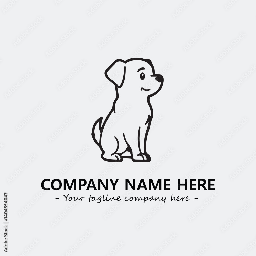 Obraz premium Dog illustration black and white for logo company vector image 