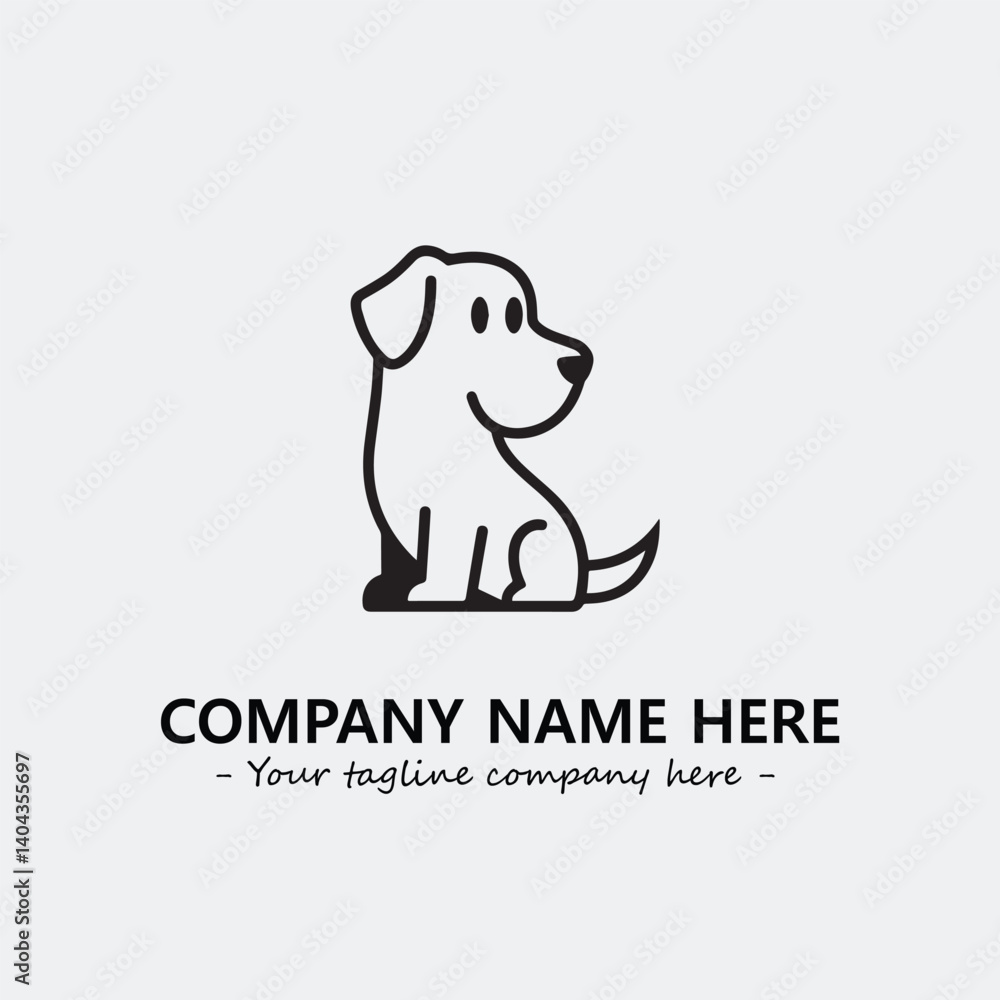 Obraz premium Dog illustration black and white for logo company vector image
