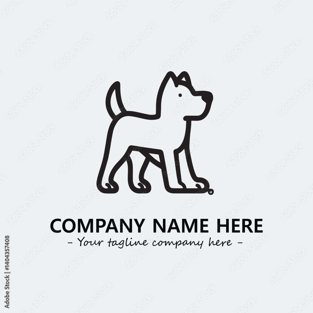 Dog illustration black and white for logo company vector image
Dog illustration black and white for logo company vector image