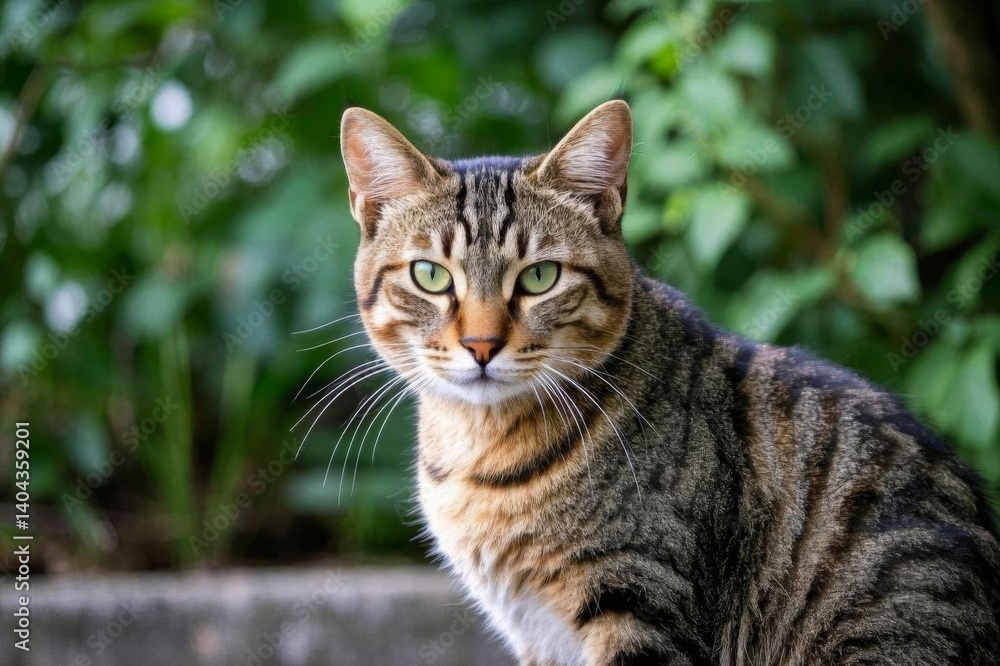 there is a cat that is sitting on a ledge outside there is a cat that is sitting on a ledge outside