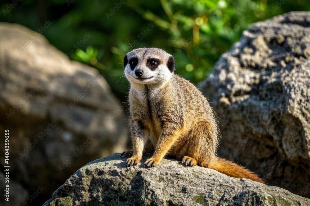 Fototapeta premium there is a small animal that is sitting on a rock