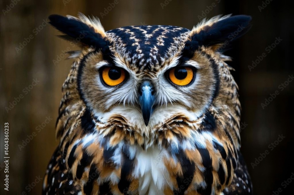 Obraz premium there is a close up of a owl with orange eyes