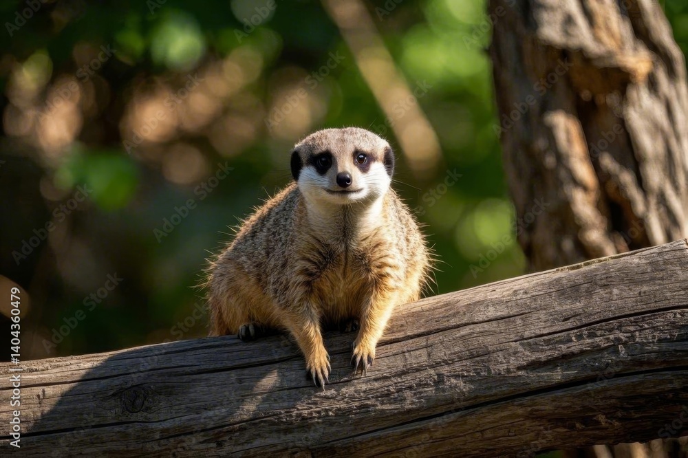 Fototapeta premium there is a small animal that is sitting on a log