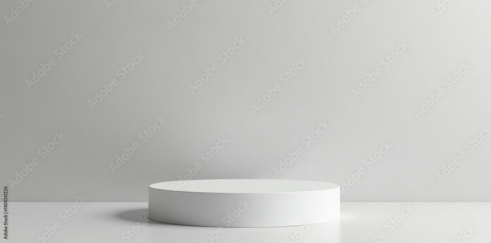 Isolated white pedestal against a subtle grey backdrop Ideal for product showcasing , mockup, elegant, object Isolated white pedestal against a subtle grey backdrop Ideal for product showcasing , mockup, elegant, object