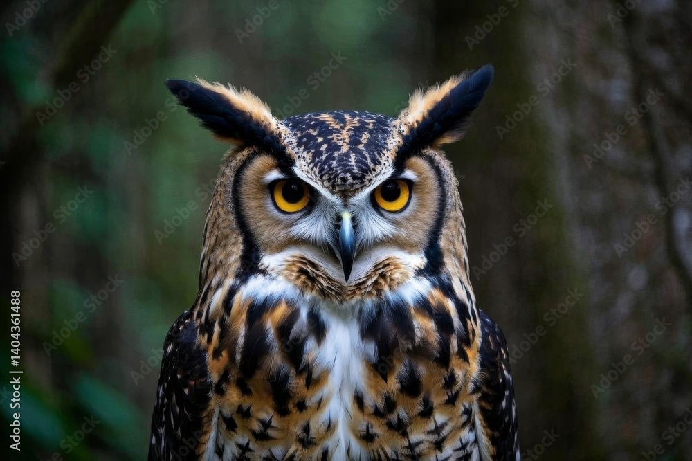 there is a close up of a owl with a very big yellow eyes there is a close up of a owl with a very big yellow eyes