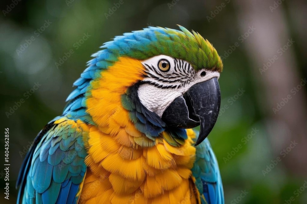 araffe parrot with a blue and yellow feathers and a green background araffe parrot with a blue and yellow feathers and a green background