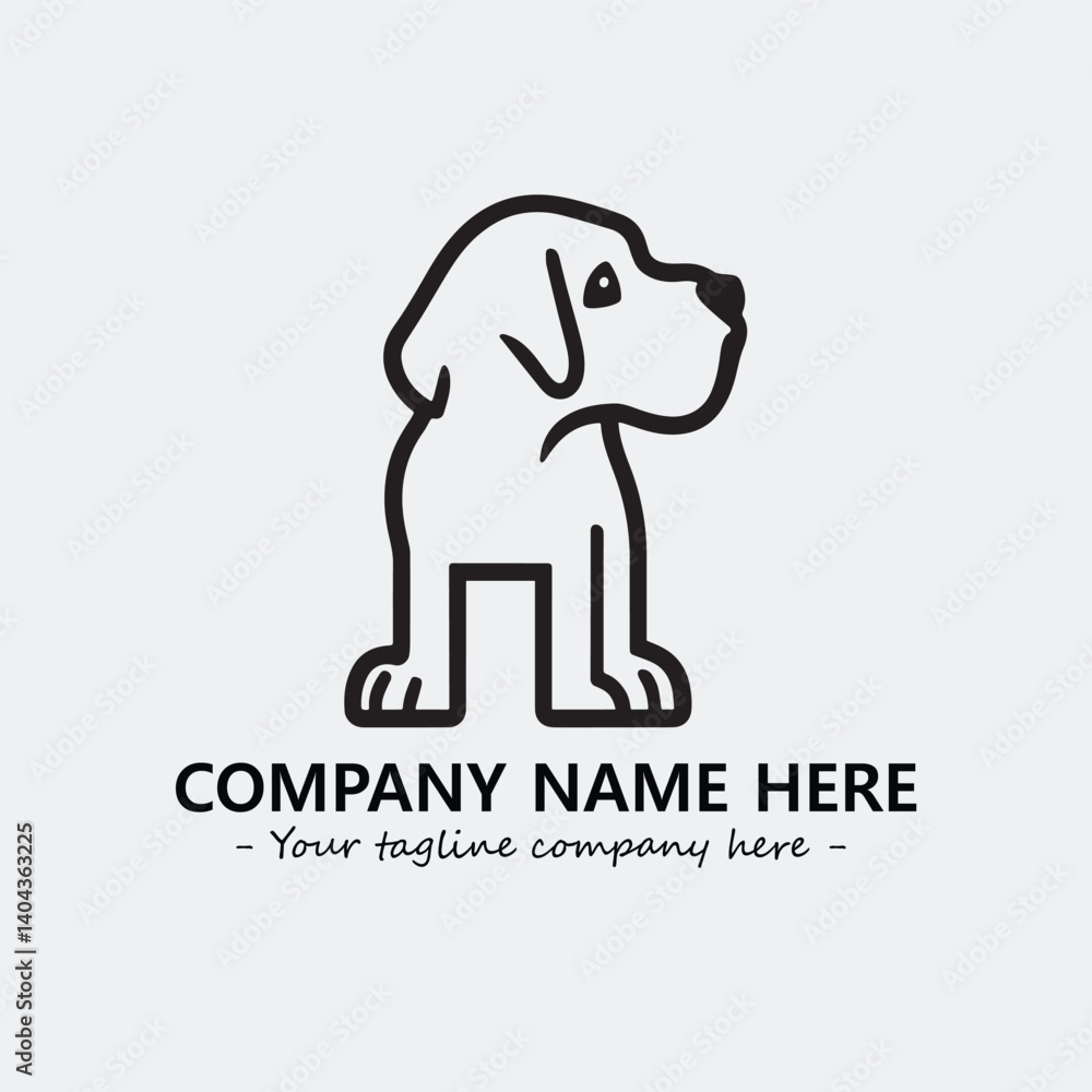 Obraz premium Dog illustration black and white for logo company vector image