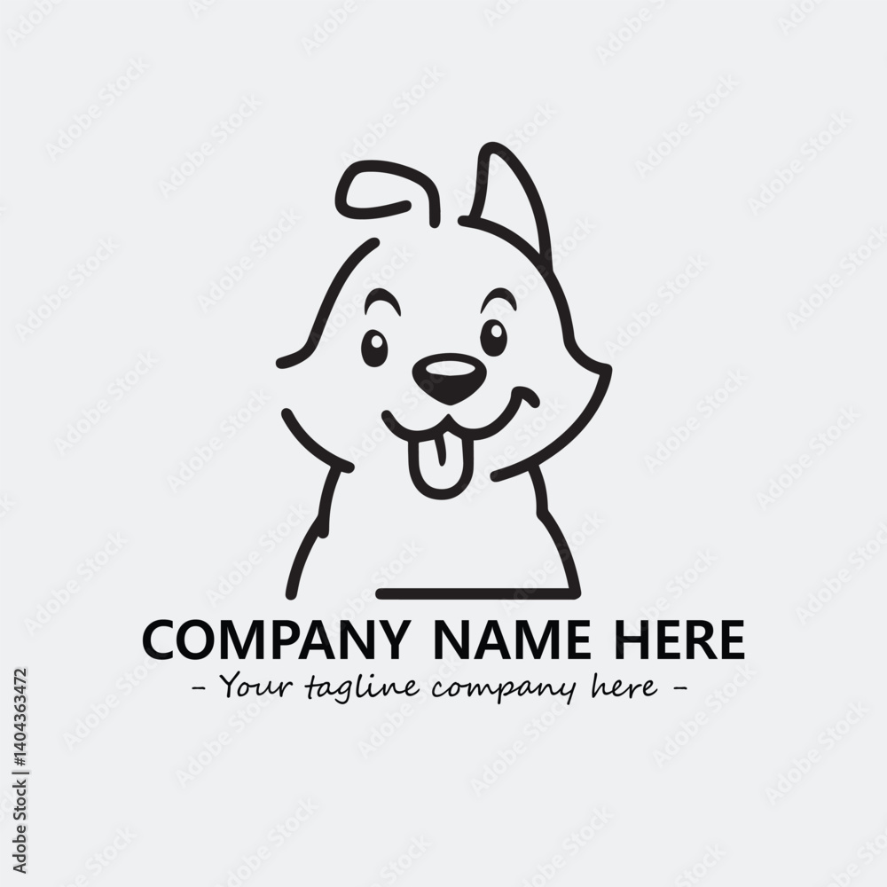 Dog illustration black and white for logo company vector image

