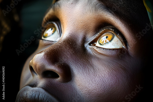 Gaze of Hope: Eyes Brimming with Optimism and Silent Aspirations for a Brighter Tomorrow