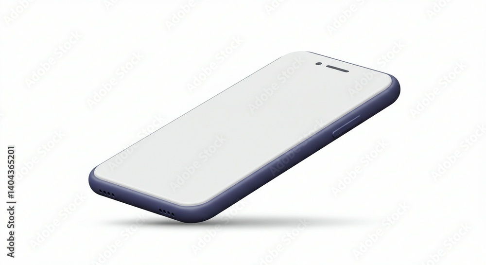 3d illustration smartphone with a blank display for modern mobile communication technology