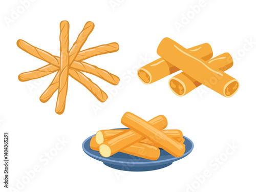 vector illustration of a chinese food Fried Dough Sticks (Youtiao)
