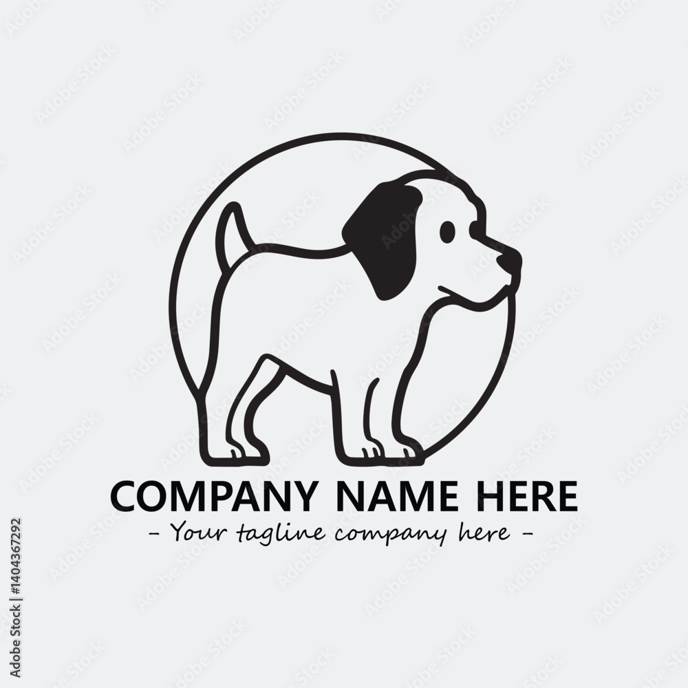 Obraz premium Dog illustration black and white for logo company vector image