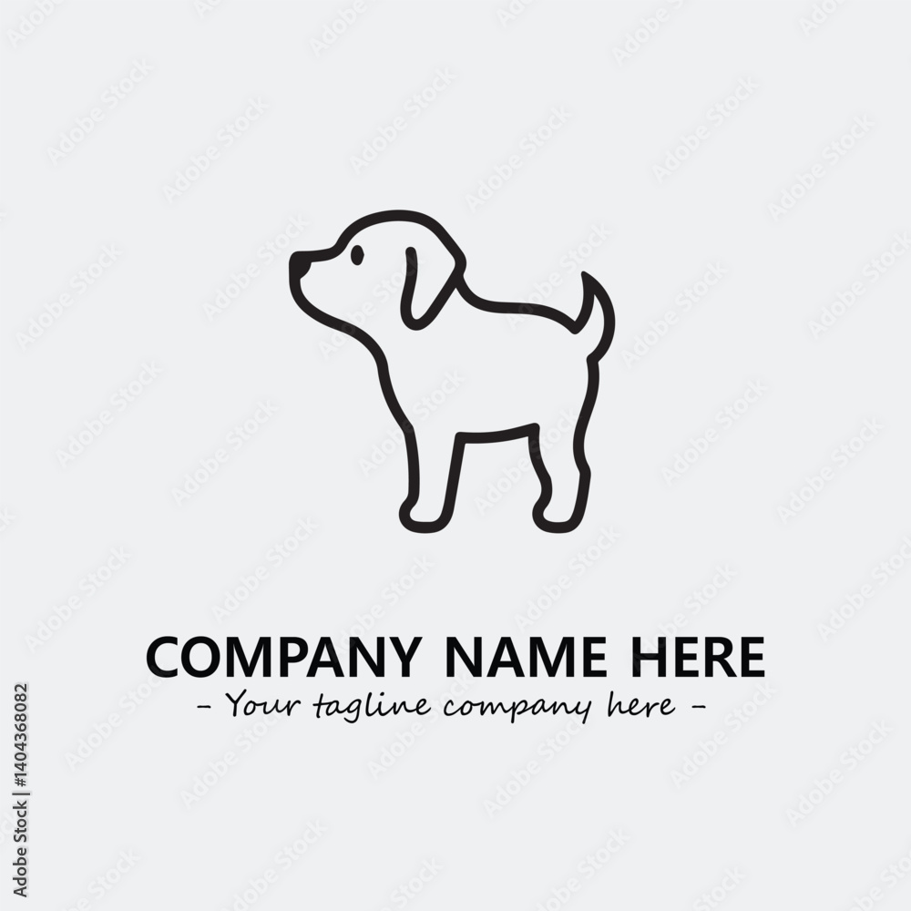 Obraz premium Dog illustration black and white for logo company vector image