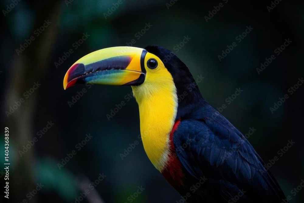 brightly colored bird with a black beak and yellow and red beak brightly colored bird with a black beak and yellow and red beak