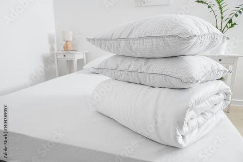 Folded blanket with pillows...