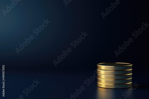 Wallpaper Mural Simple stack of golden coins symbolizing savings, investment, and financial success. AI generated image. Torontodigital.ca