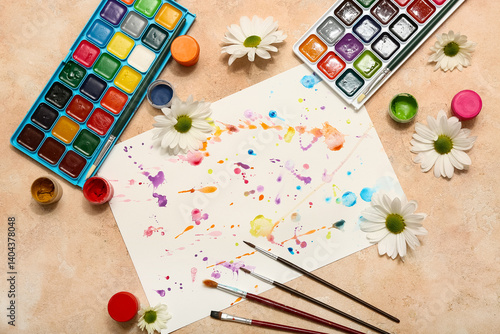 Painting with artist brushe...