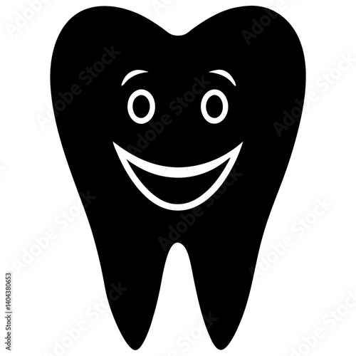 Black Silhouette Tooth Vector Illustration Dental Icon Graphic Design