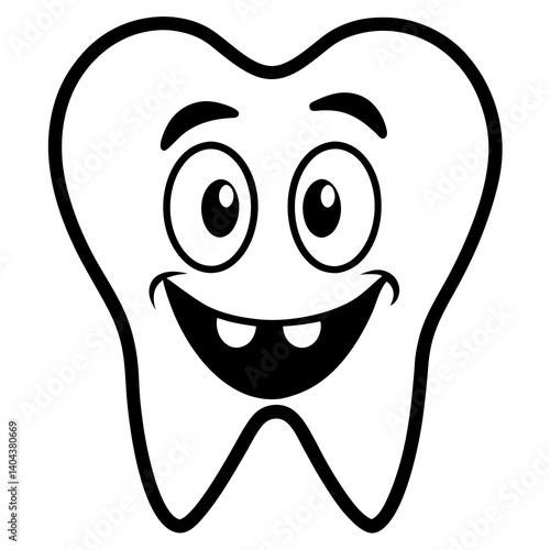 Black Silhouette Tooth Vector Illustration Dental Icon Graphic Design