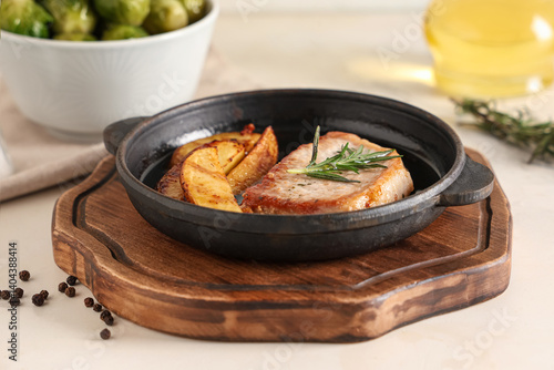 Grilled pork chop with roas...
