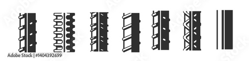 Rebar reinforcement icon black color vector illustration image solid outline 
