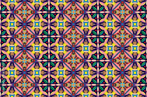 Seamless Ikat Pattern Design for Fabric, Wallpaper, and Wrapping Paper Texture