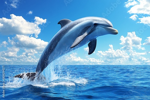 Dolphin Leap Ocean Sky