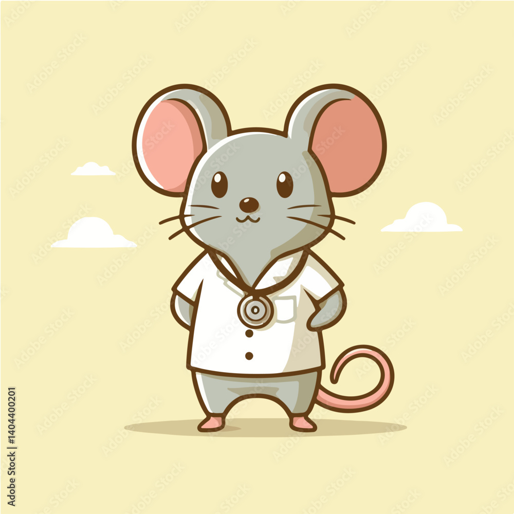 illustration of a mouse child in scientific illustration of a mouse child in scientific